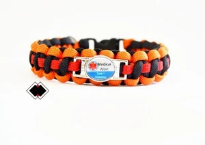 Typ 1 Diabetes - Medizinisches Warnarmband - 550 Paracord - ORB - Made in USA - Bild 1 von 6