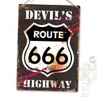 Devils Highway Route 666 Szary - Metalowa tablica ścienna - Gotycki prezent Emo Road Devil