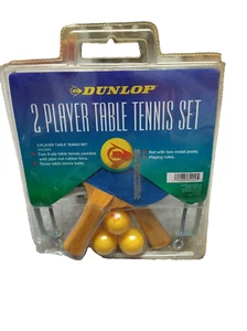 Dunlop Deluxe 2 Player Table Tennis Set Paddles Net Balls Vintage New Old Stock - Picture 1 of 4
