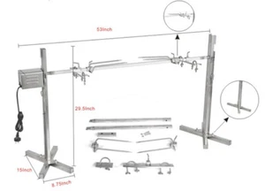110V BARBACOA cerdo cordero motor pincho cordero acero inoxidable 90lbs 41kg tostador - Imagen 1 de 9