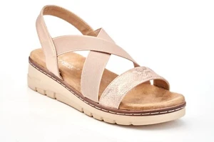 Henry Ferrera Comfort Women's Wedge Sandals, Pink Gold, Size USA 8 - Picture 1 of 4