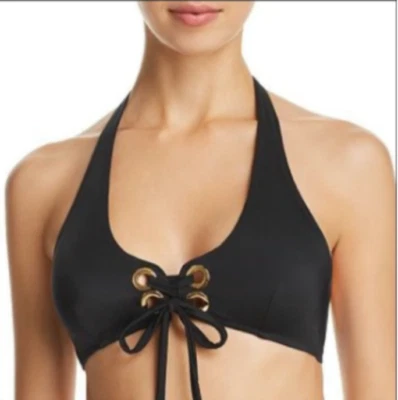 MILLY CABANA TOP DE BIKINI SANTORINI NEGRO OJAL (M) NUEVO CON ETIQUETAS $130 Foto 1 de 4