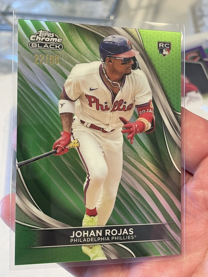 2024 Topps Chrome Black Johan Rojas Green Refractor/99 Rookie Phillies - Image 1 of 1