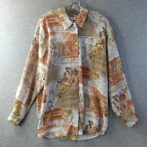 Camisa de mujer Christie and Jill extra L multicolor bloque floral abotonada de colección - Imagen 1 de 13