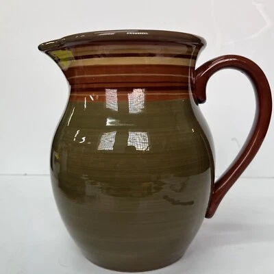 Jarra de bebidas Raymond Waites Certified Intl RONDO marrón óxido amarillo 128 oz Y2K Foto 1 de 4