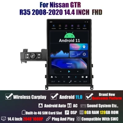 For Nissan Gt-r Skyline 2008-2017 Android Tesla Screen Car Radio Stereo Gps Navi - Image 1 of 4