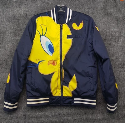 Members Only Tweety Bird Looney Tunes Bomber Jacket Womens Sz S Navy Cartoon - Image 1 of 4