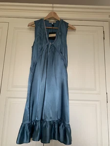 See By Chloe Blue Shiny Sleeveless Dress 38 UK8 170.00 Brand New - Picture 1 of 7
