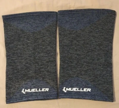 2 - Manga Soporte Rodillera - Medicina Deportiva Mueller - Azul Elastizado/Gris Foto 1 de 4