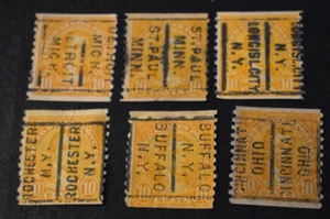 6 - 1923 US Stamps Scott #603 - Precancels - MN/MI/NY/OH - Used/LH/NG/VF - Picture 1 of 2