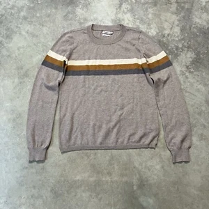 Faherty Sweater Womens XS Horizon Surf Fireside Brown Stripe Pullover Organic - Picture 1 of 8