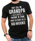 Men's Grandpa T-shirt Grandpa Partner In Crime Funny Grandfather Gift T-shirt
