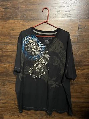 y2k Marc Ecko/Cut and Sew Skull Blue Foil AOP- XXXL - Image 1 of 4