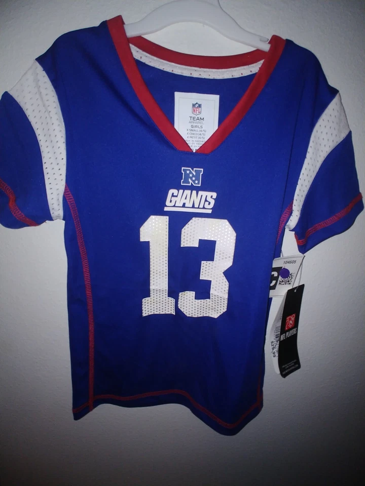 Camiseta deportiva de los New York Giants de la NFL Odell Beckham Jr. #13 para niñas talla X-pequeña 4/5 Foto 1 de 2