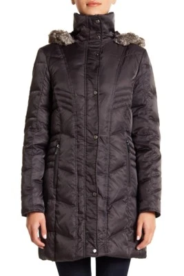 Kenneth Cole New York Get Down Coat w/ Faux Fur Trim & Lining Hoodie  Sz M X6010 - Image 1 of 3