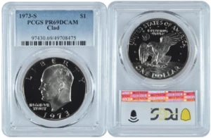 1973 S CLad Ike Eisenhower Dollar $1 PCGS PR69DCAM #1 - Picture 1 of 1