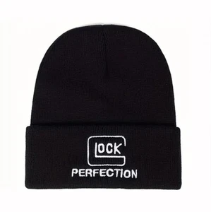 GLOCK Firearms Black Knit W/White Embroidered Beanie Hat, Skull Cap. - Picture 1 of 1