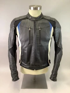 BMW Motorrad Double R Black Cow Hide Leather Motorcycle Jacket EU48 - Picture 1 of 9