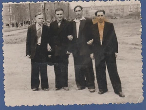 Handsome Guys Hugging, Attractive Young Men Male, Soviet Vintage Photo USSR - Picture 1 of 2