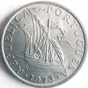 1973 PORTUGAL 10 ESCUDOS - Excellent Coin - FREE SHIP - Portugal Bin #B - Picture 1 of 2