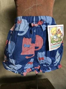 New INFANT Girls CATS Bloomers Bubble Shorts DIAPER COVER Baby's Baggage BLUE 3m - Picture 1 of 6