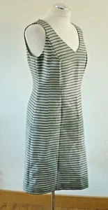 Boss Hugo Boss Disypa Cotton Silk Stripe Geo Pencil Occasion Dress UK 12 40 Used - Picture 1 of 11