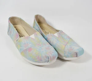 TOMS Earthwise Pastel Tie Dye Slip On Canvas Shoes Size 7.5 - Picture 1 of 7