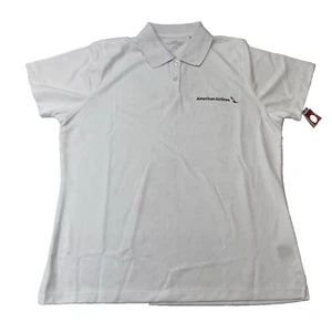 Camisa Polo Para Mujer American Airlines Grande Bordada Logo Blanco Empleado Nueva - Imagen 1 de 11