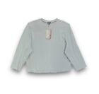 Women?s 3X Lily Rose Sage Green Padded Shoulder Long Sleeve Crew Neck Shirt NEW!