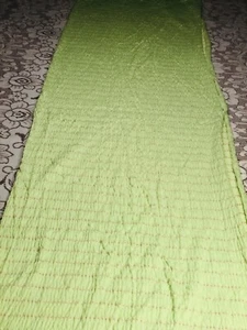 Lime smocked stretch jersey knit pink dot fabric 75”(2yd)L x 42”W - Picture 1 of 5