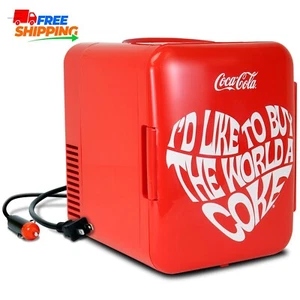 Coca Cola 4L Red Electric Cooler - 110V Portable Kids Mini Freezer 1971 Series - Picture 1 of 9