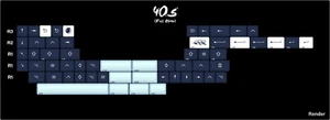 KAT Mizu Full Moon - 40s Mods Mechanical Keycaps Cherry MX - Afbeelding 1 van 6