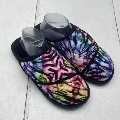 Besroad 拖鞋女式 10-11 码彩色领带染料绗缝懒人鞋家居鞋 — 第 1/4 张图片