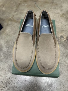 Clarks Void Knoll Comfort Slip On Loafers Men’s Size 8 Brown Suede New - Foto 1 di 5