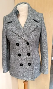 Principles Boucle Grey Pea Coat Size 12 Ladies Womens Lovely R.R.P £55 BNWT - Picture 1 of 8