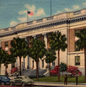 Postal de colección edificio de oficinas de correos de Estados Unidos Tampa Florida FL c1937 - Imagen 1 de 3