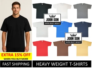  Einfache große T-Shirts GROSS Rundhals [JOHN SON] Super schwer [L ~ 7XL] Große Größe - Bild 1 von 8