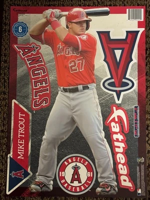 Mike Trout FATHEAD LA Angles Official MLB Vinyl Wall Graphic 16" INCH + Extras - Image 1 of 3
