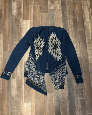 Cárdigan Blu Pepper talla pequeña azul marino y crema frente en cascada Foto 1 de 2