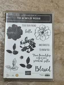 Stampin' Up! Stamp Set NEW To A Wild Rose Grateful to Know You Blessed Hello ++ - Picture 1 of 2