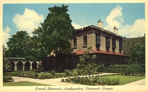 General Shermans Headquarters Civil War Savannah Georgia 1963 Postcard - Picture 1 of 2