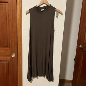 Vestido columpio sin mangas con cuello falso marrón gloria desteñido para mujer L (12-14) EE. UU. - Imagen 1 de 3