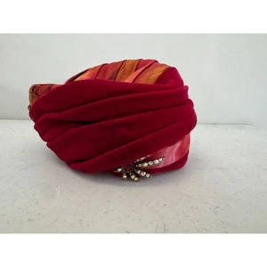 Vintage 1940er Adele Claire NY Italien rot Samt Strass Brosche Hut Pillendose - Bild 1 von 11