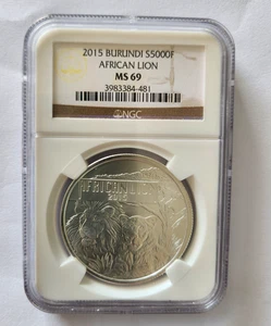2015 Burundi S5000F African Lion NGC MS 69 - Picture 1 of 3