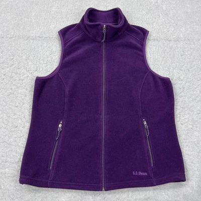 LL Bean Vest Women's XL Purple Polartec Fleece Full Zip Sleeveless Layer 284616 - Image 1 of 4