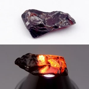 π 3.67ct 14.7x6mm Rough Natural Reddish Orange Garnet - Africa Gemstone - Picture 1 of 6