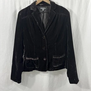 Blazer Apt 9 Marrón Chocolate Terciopelo Botón Mujer Talla 12 Oscuro Romántico Carrera - Imagen 1 de 12