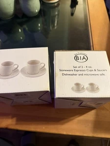 4 Vintage Bia Cordon Bleu Porzellan Espresso Demitasse Kaffeetassen & Untertassen - Bild 1 von 4