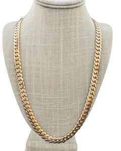 Real 14K Solid Yellow Gold Miami Cuban Curb Link Chain 9mm 26" 124 Gram Box Lock - Picture 1 of 10