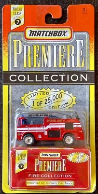 ‘97 Matchbox Premiere World Class Series 7 Richfield Fire Co. Snorkel Fire Truck - Image 1 of 4